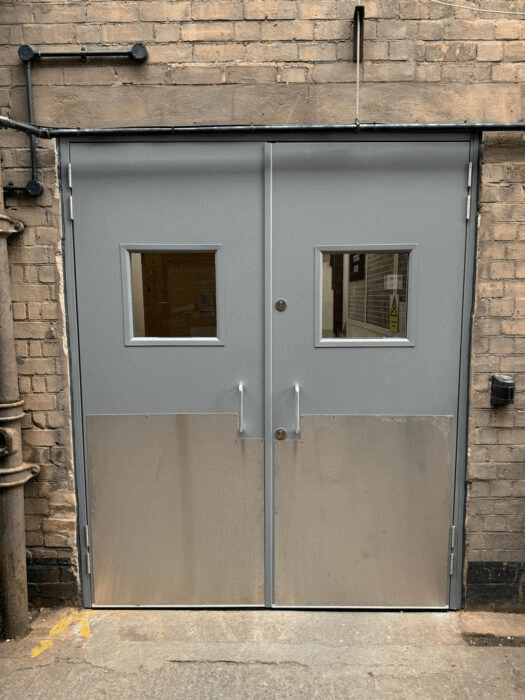 Double fire exit door