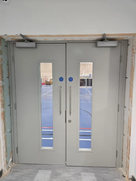 steel sports hall doors