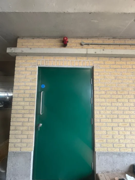 durable steel security door upgrade in Birmingham car park with corrosion-resistant finish