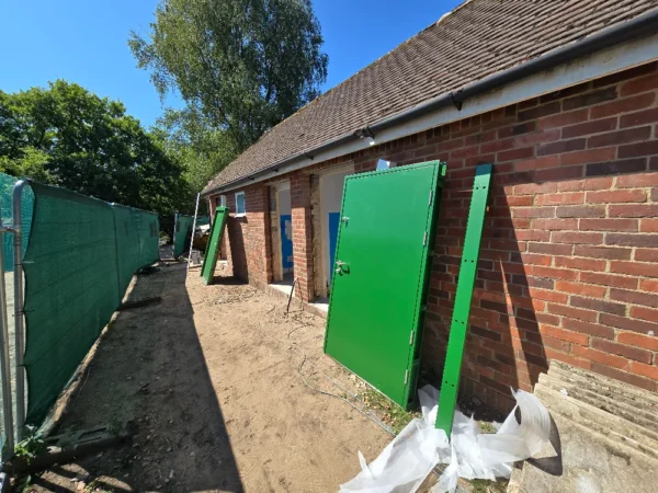 vandal-resistant public toilet doors installed in Petersfield facility