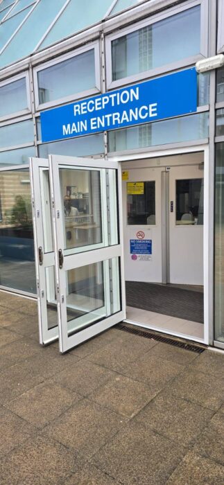 Aluminium Glazed Security Door
